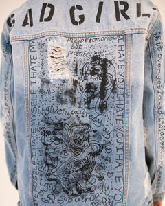 ‘Sad Girl’ Jacket - Hand Painted by Reverie (Small)